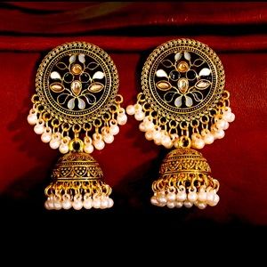 Indian Pakistani Afghani Boho Ethnic Drop Earrings Jhumka 💕